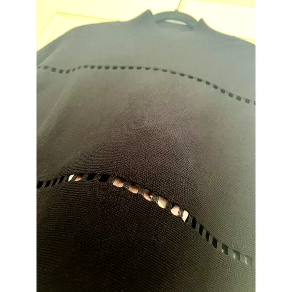 NWT Women's Black Sweater with Cut Outs Alfani Size Small New Designer - Picture 4 of 10